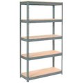 Global Equipment Extra Heavy Duty Shelving 48"W x 12"D x 72"H With 5 Shelves, Wood Deck, Gry 717147